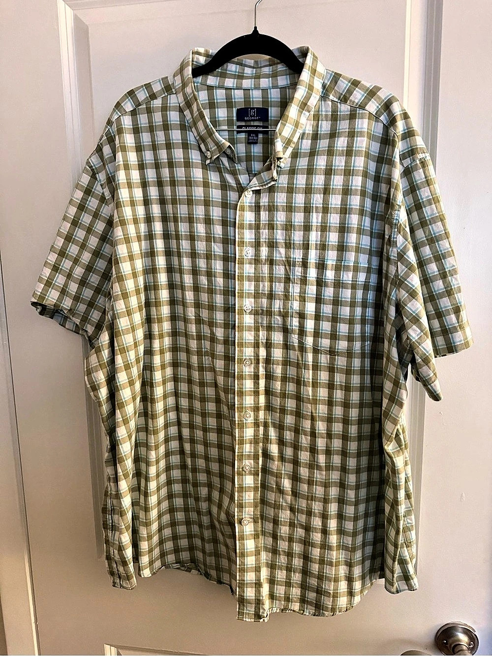George Men's Plaid Cotton Shirt 3XL (54-56)